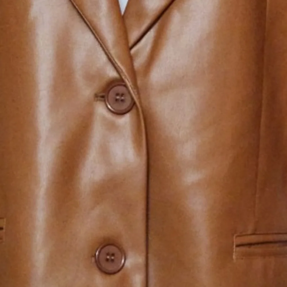 🆕️⬇️🎉HOST PICK🎉 Rebecca Minkoff Cognac Lambskin Leather Blazer - Picture 6 of 14